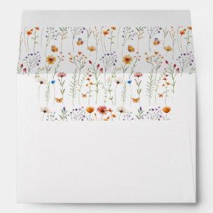 Enveloppe Boho aquarelle fleur sauvage papillons Graduation