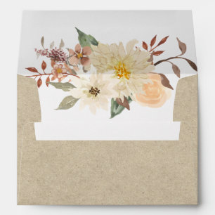Enveloppe BOHO Automne Floral Aquarelle Automne Feuilles Kra