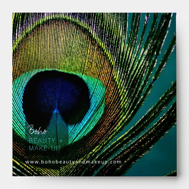 Enveloppe Boho Beauty Maquillage Peacock Feathers Texture Ph (Devant)