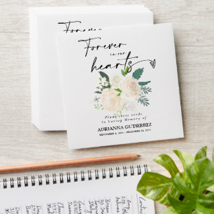 Enveloppe Boho Blanc Floral Seed Packet Memorial Funeral Env