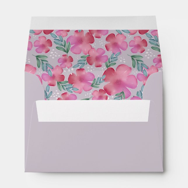 Enveloppe Boho Blush rose Floral Mariage (Dos (Bas))