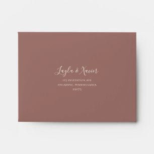 Enveloppe Boho Botanical Rose Dusty Auto-Adressé RSVP