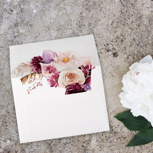 Enveloppe Boho Bourgogne & Rose & Floral aux fruits