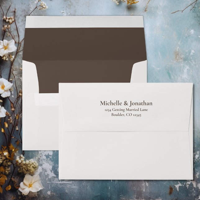 Enveloppe Boho Brown et Mariage de crème (Boho Brown and Cream Wedding Envelope)