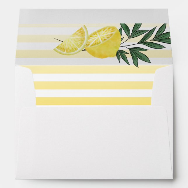 Enveloppe Boho- Chic Citron Tropical avec retour Adresse Env (Dos (Bas))