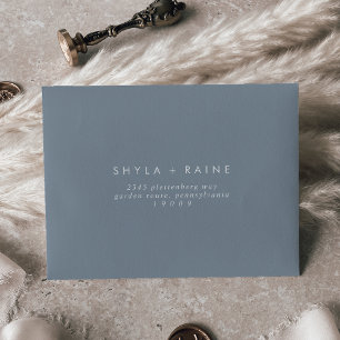 Enveloppe Boho Chic Dusty Bleu Auto-Adressé RSVP