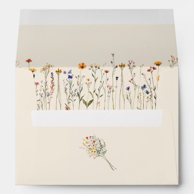 Enveloppe Boho Cream Fleur sauvage (Dos (Bas))