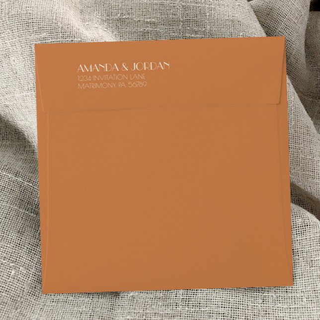 Enveloppe Boho Deco d'automne | Carré Mariage en terre cuite (Créateur téléchargé)