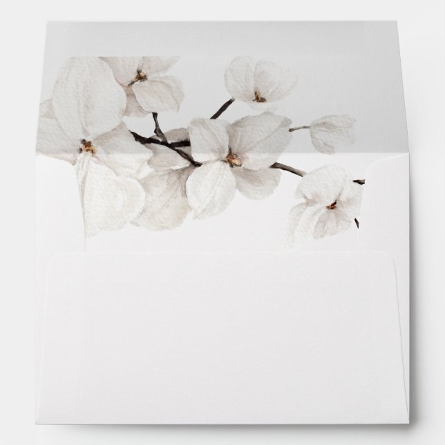 Enveloppe Boho d'été à la floraison blanche (Dos (Bas))