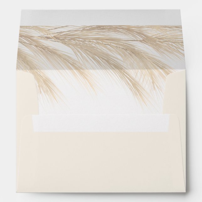Enveloppe Boho été pampas herbe aquarelle adresse (Dos (Bas))