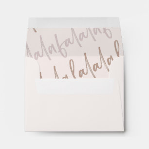 Enveloppe Boho Falala Script Rose et Brown arbres de Noël