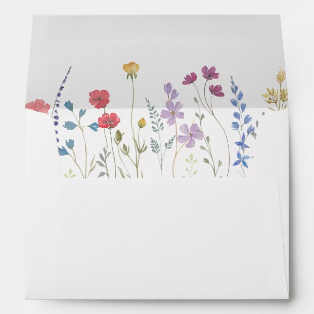 Enveloppe Boho Fleur sauvage Faire-part de mariage (Dos (Bas))