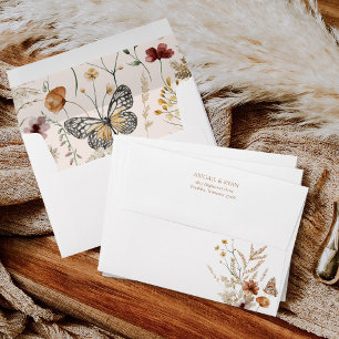 Enveloppe Boho Fleur sauvage Floral Butal Mariage