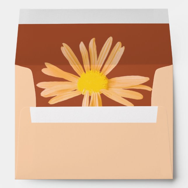 Enveloppe Boho Floral brûlé Mariage orange (Dos (Bas))