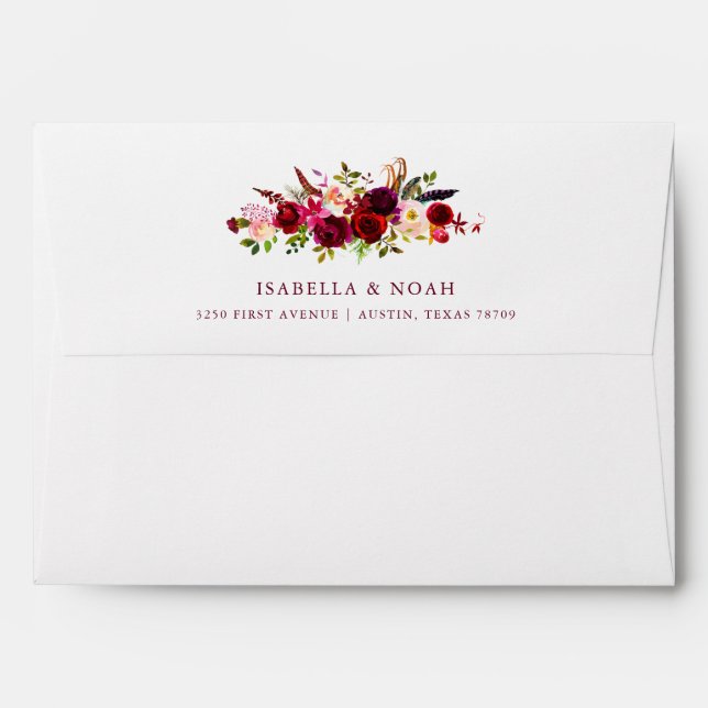 Enveloppe Boho | floral épousant (Dos (Haut rabat))