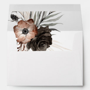 Enveloppe Boho floral noir et naturel 3