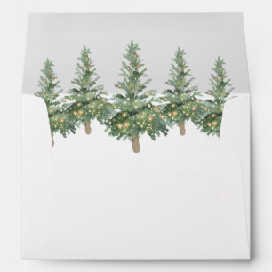 Enveloppe Boho Joyeux Noël Aquarelle Arbre de vacances
