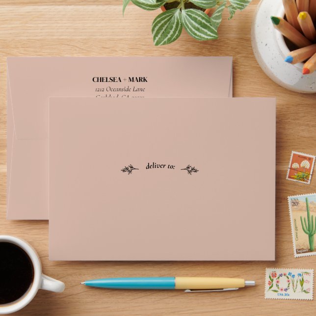 Enveloppe Boho Mariage de script tendance (Desk)
