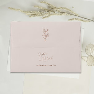 Enveloppe Boho Minimaliste Terracotta Botanical Mariage