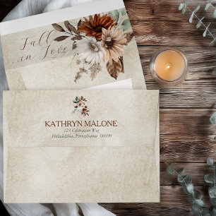 Enveloppe Boho Muted Fall Floral Fall in Love Fête des marié