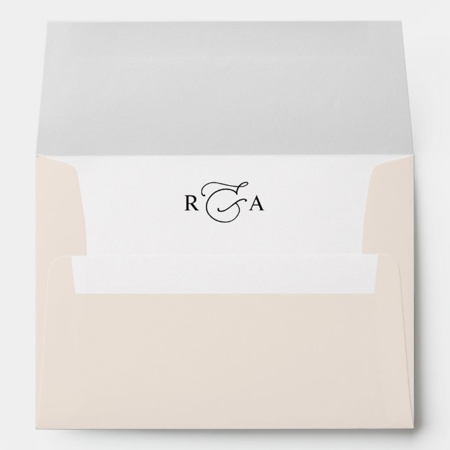 Enveloppe Boho Neutral Blush avec adresse de retour 5x7 Mari (Dos (Bas))