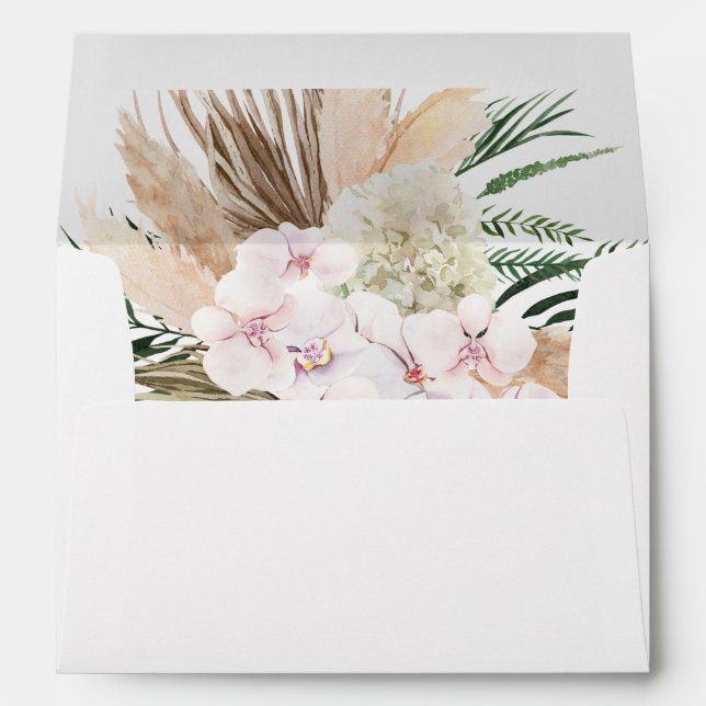 Enveloppe Boho Pampas Plage de Herbe Floral (Dos (Bas))