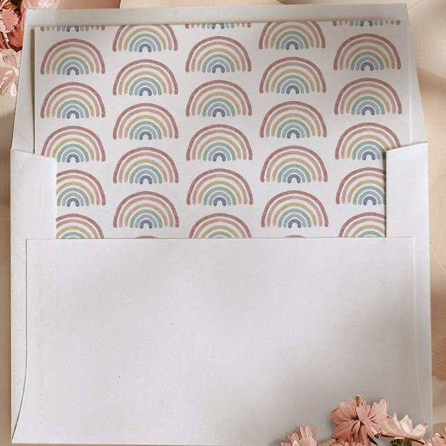 Enveloppe Boho Rainbow Baby (Boho Rainbow Baby Shower Envelope by Painted Paperie
)