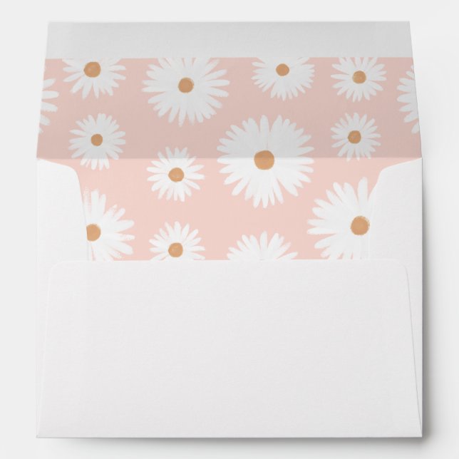 Enveloppe Boho Retro Daisy fête d'anniversaire (Dos (Bas))