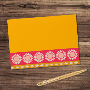 Enveloppe Boho Retro Floral Bold & Bright Colorant Mariage