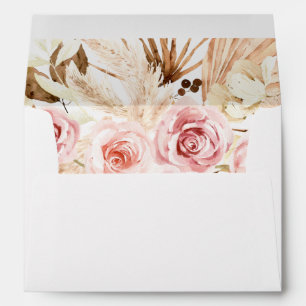 Enveloppe Boho Rose & Beige Floral Herbe de Pampas 2