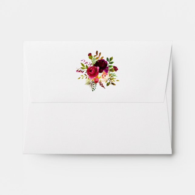 Enveloppe Boho RSVP | l'épousant floral (Dos (Haut rabat))