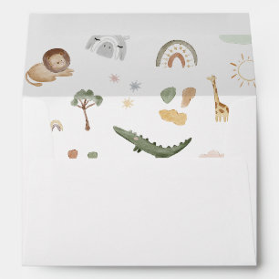 Enveloppe Boho Safari Baby shower d'aquarelle