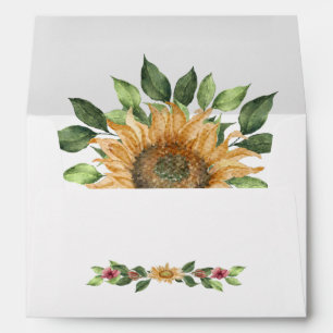 Enveloppe Boho Sunflower Rustique Mariage Fleur sauvage