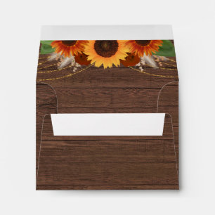 Enveloppe Boho Sunflower Wedding Carte RSVP Adresse de retou