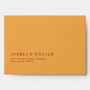 Enveloppe Boho Terracotta et Mariage jaune moutarde