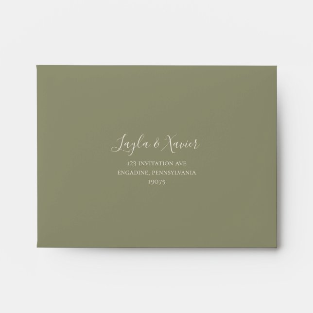 Enveloppe Boho Tropical Botanical Green Autoadressés RSVP (Devant)