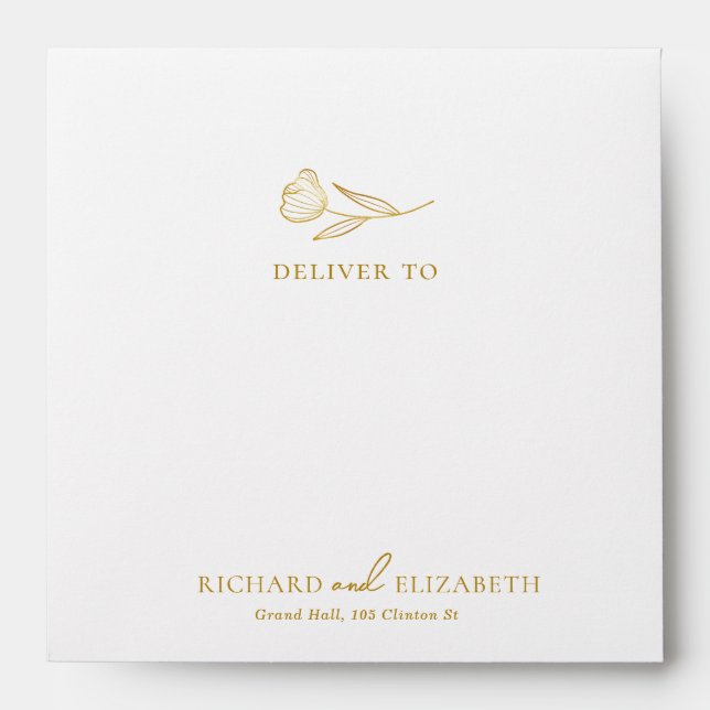 Enveloppe Boho végétal Mariage minimal (Devant)