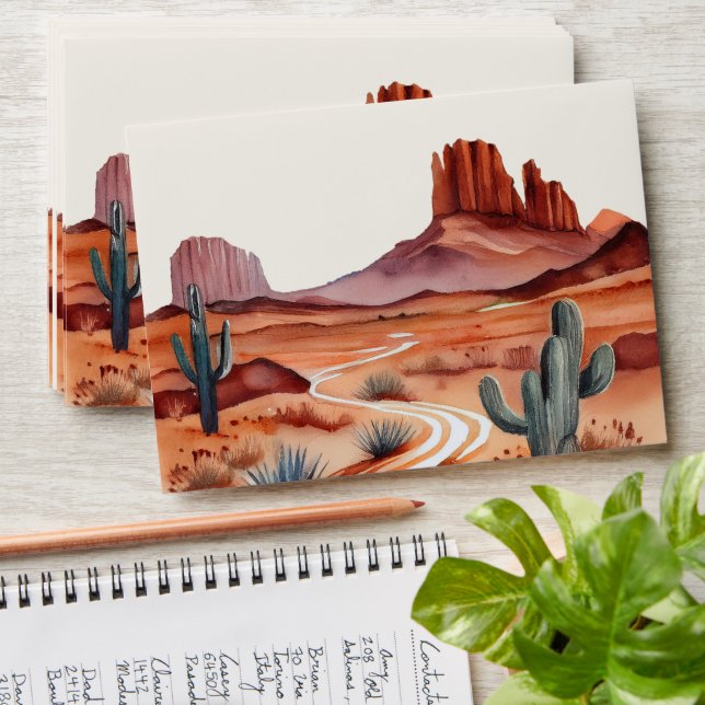 Enveloppe Boho Watercolor Desert Mariage (Stacked)