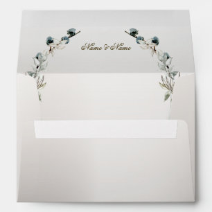 Enveloppe Boho White Orchidée Fleurs Blue Moon Elegant Party