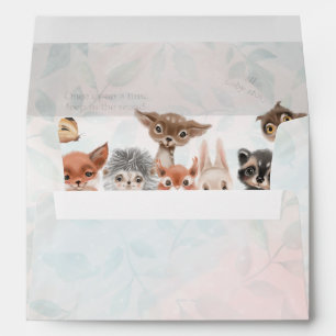 Enveloppe Bois Bébé Animaux Baby shower lunaire