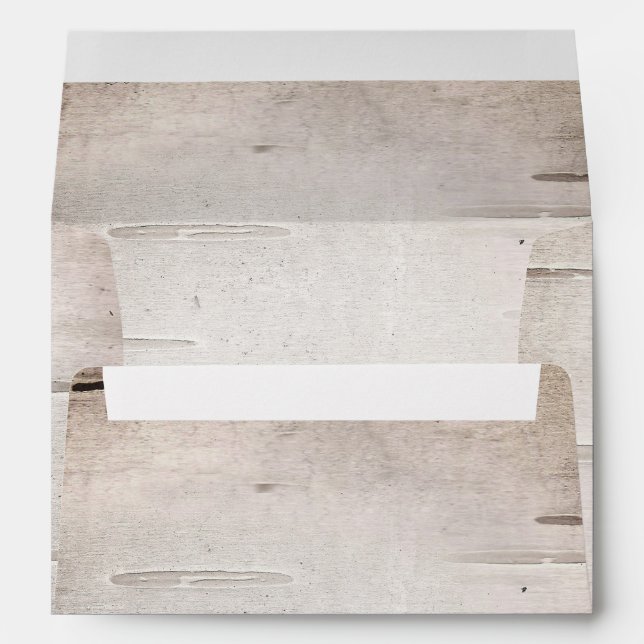 Enveloppe Bois de bouleau blanc Faire-part de mariage rustiq (Dos (Bas))