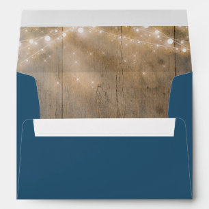 Enveloppe Bois et marine rustiques de lumières de ficelle