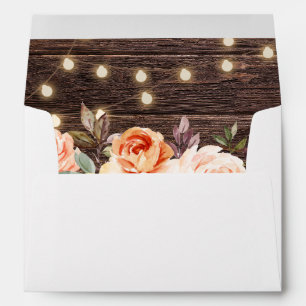 Enveloppe Bois, Luminaires à cordes, Flore et Pêche