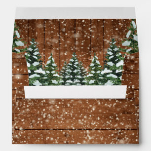 Enveloppe Bois neigeux & Forêt Pin champêtre Personnalisé
