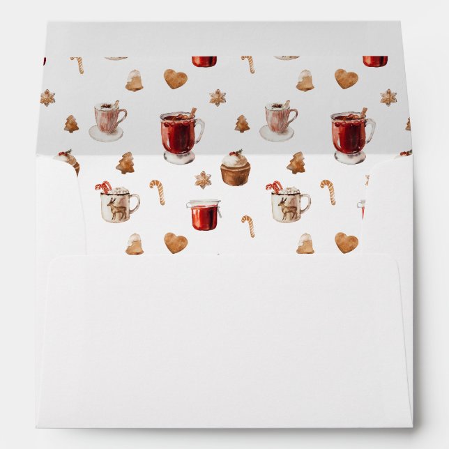 Enveloppe Boissons et friandises de Noël festives (Dos (Bas))