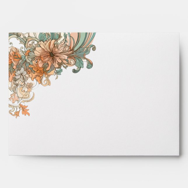 Enveloppe Boîtier Mariage Art Nouveau (Devant)
