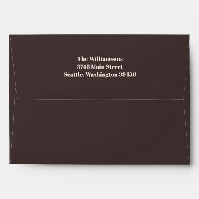 Enveloppe Bold Brown Modern 50th Birthday Return Address (Dos (Haut rabat))
