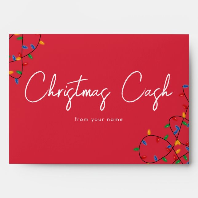Enveloppe Bon de chèque cadeau en espèces Noël (Devant)