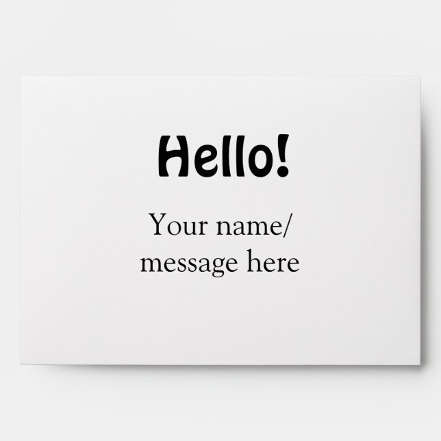 Enveloppe Bonjour ajouter un message de nom simple minimum é (Devant)
