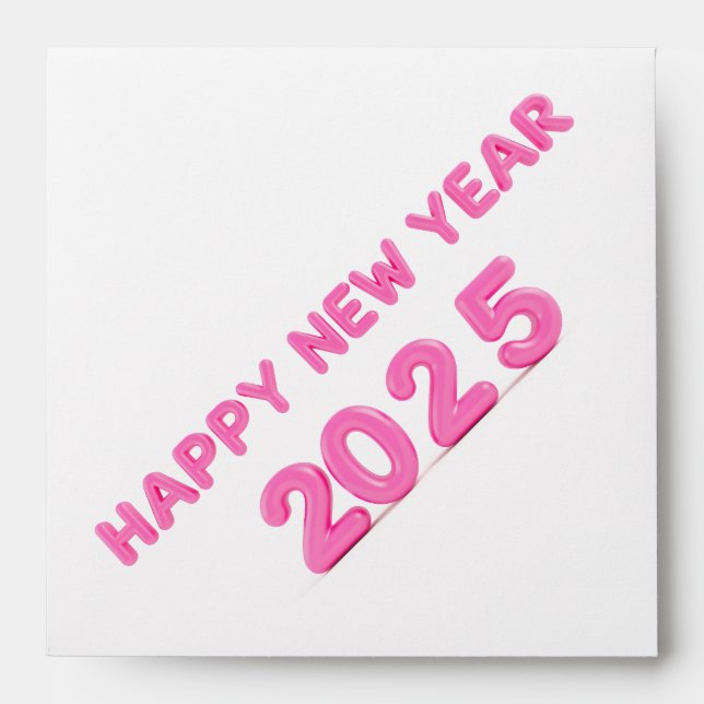 Enveloppe Bonne année 2025 arrière - plan transparent (Devant)